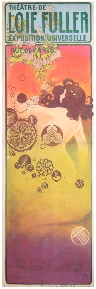 Manuel Orazi – Loïe Fuller [from Catalogue de l’Exhibition Paris de la Belle Epoque 1982]. Free illustration for personal and commercial use.