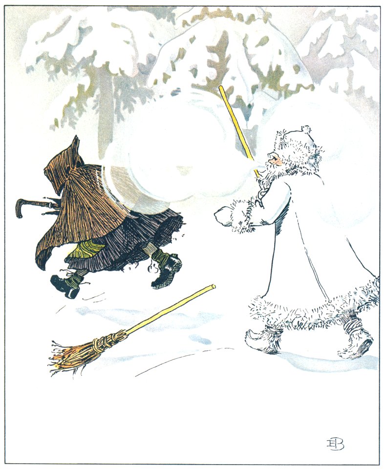 Elsa Beskow – Plate 5 [from Ollie’s Ski Trip]. Free illustration for personal and commercial use.