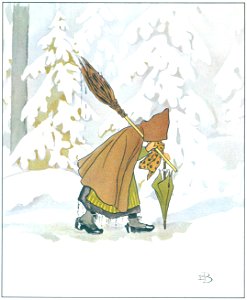 Elsa Beskow – Plate 4 [from Ollie’s Ski Trip]. Free illustration for personal and commercial use.