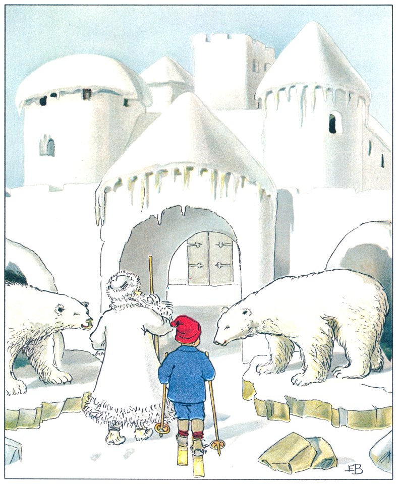 Elsa Beskow – Plate 6 [from Ollie’s Ski Trip]. Free illustration for personal and commercial use.