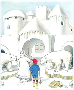 Elsa Beskow – Plate 6 [from Ollie’s Ski Trip]. Free illustration for personal and commercial use.