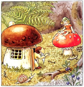 Elsa Beskow – Plate 7 [from Woody, Hazel and Little Pip]