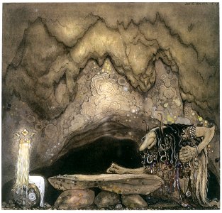 John Bauer – The Boy and the Trolls, or the Adventure 3 [from Swedish Folk Tales]. Free illustration for personal and commercial use.