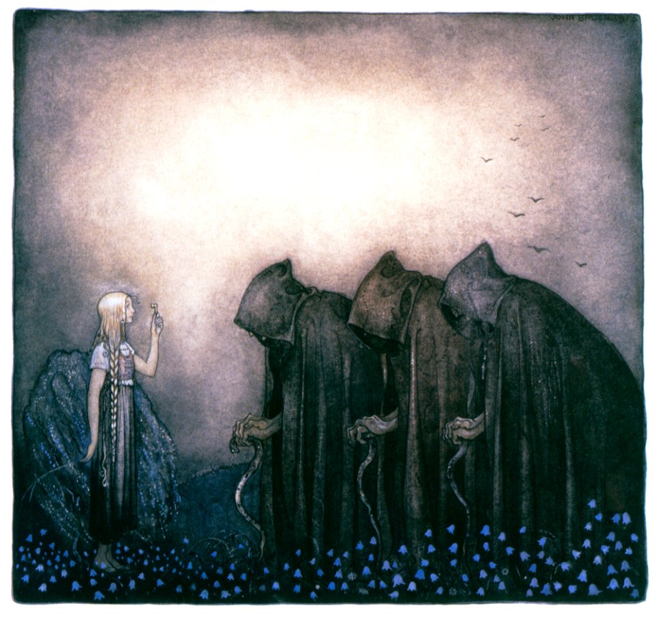 John Bauer – The Golden Key 1 [from Swedish Folk Tales]. Free illustration for personal and commercial use.