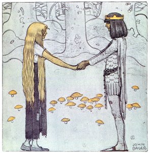 John Bauer – The Prince Without a Shadow 5 [from Swedish Folk Tales]. Free illustration for personal and commercial use.