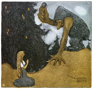 John Bauer – The Prince Without a Shadow 3 [from Swedish Folk Tales]. Free illustration for personal and commercial use.
