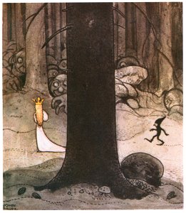 John Bauer – Dag and Daga, and the Flying Troll of Sky Mountain 4 [from Swedish Folk Tales]. Free illustration for personal and commercial use.