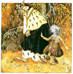 John Bauer – From “Linda-Gold and the Old King” [from Swedish Folk Tales]. Free illustration for personal and commercial use.