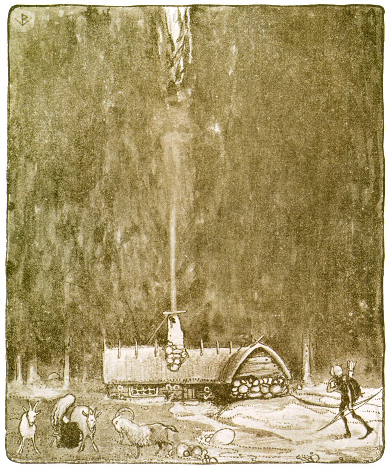 John Bauer – Dag and Daga, and the Flying Troll of Sky Mountain 1 [from Swedish Folk Tales]