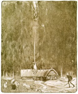 John Bauer – Dag and Daga, and the Flying Troll of Sky Mountain 1 [from Swedish Folk Tales]. Free illustration for personal and commercial use.