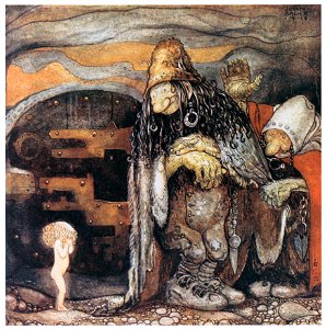 John Bauer – The Changelings 1 [from Swedish Folk Tales]. Free illustration for personal and commercial use.