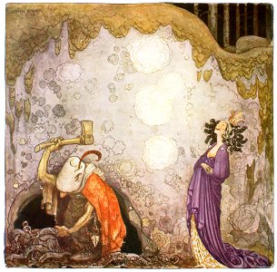 John Bauer – The Changelings 4 [from Swedish Folk Tales]. Free illustration for personal and commercial use.