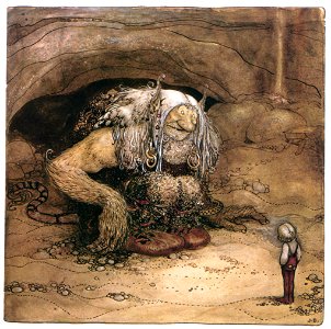 John Bauer – The Boy Who Was Never Afraid 3 [from Swedish Folk Tales]. Free illustration for personal and commercial use.