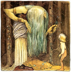 John Bauer – The Boy Who Was Never Afraid 2 [from Swedish Folk Tales]. Free illustration for personal and commercial use.