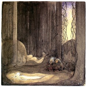 John Bauer – The Changelings 3 [from Swedish Folk Tales]. Free illustration for personal and commercial use.