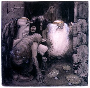 John Bauer – The Four Big Trolls and Little Peter Pastureman 3 [from Swedish Folk Tales]