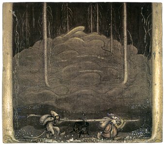 John Bauer – When Mother Troll Took in the King’s Washing 4 [from Swedish Folk Tales]. Free illustration for personal and commercial use.