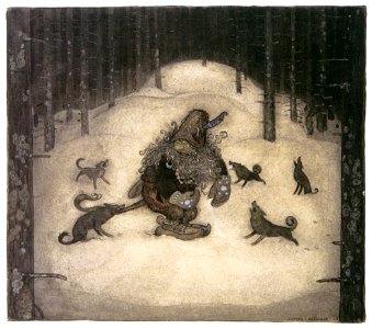 John Bauer – When Mother Troll Took in the King’s Washing 3 [from Swedish Folk Tales]. Free illustration for personal and commercial use.
