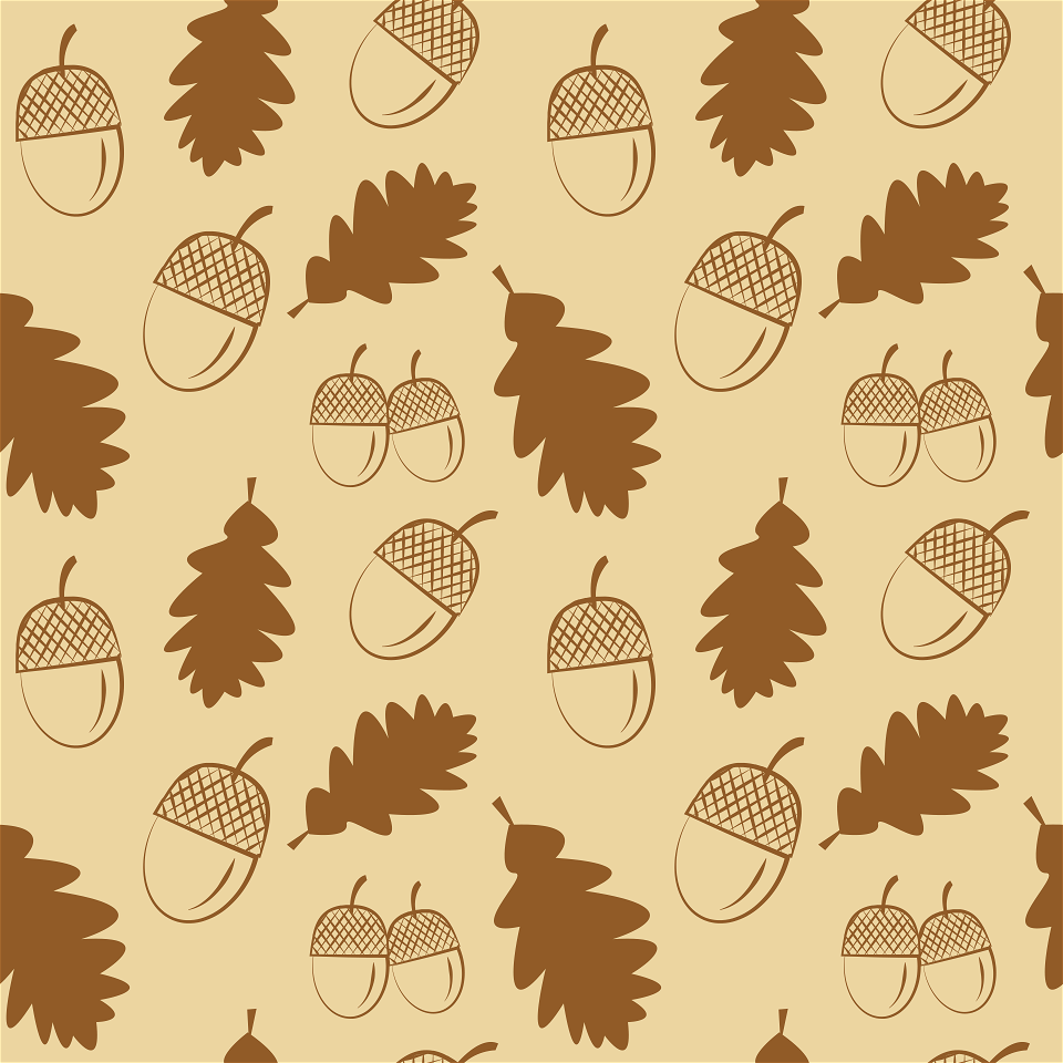 Acorn fallen leaves. Free illustration for personal and commercial use.