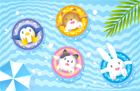 Animal sea bathing. Free illustration for personal and commercial use.