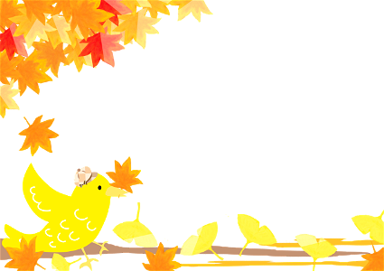 Autumn leaves bird. Free illustration for personal and commercial use.