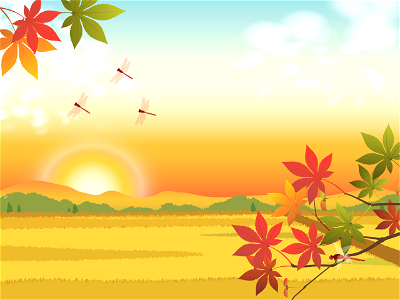 Autumn landscape. Free illustration for personal and commercial use.