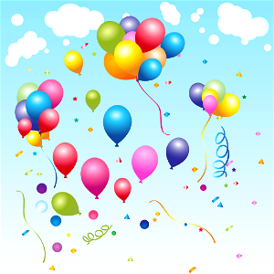 Balloon confetti. Free illustration for personal and commercial use.