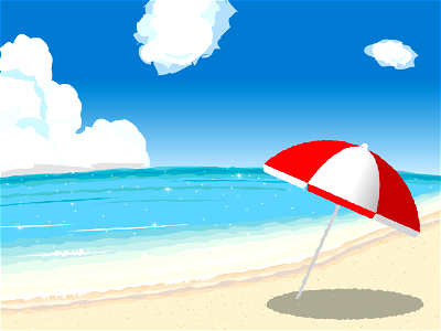 Beach summer. Free illustration for personal and commercial use.