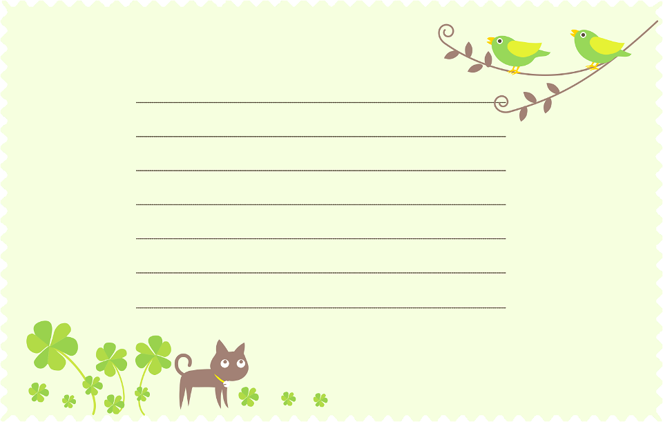 Bird cat letter paper. Free illustration for personal and commercial use.