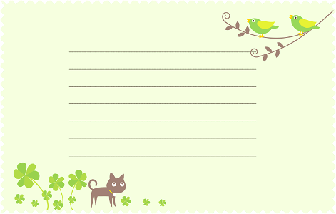 Bird cat letter paper. Free illustration for personal and commercial use.
