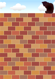 Brick cat. Free illustration for personal and commercial use.