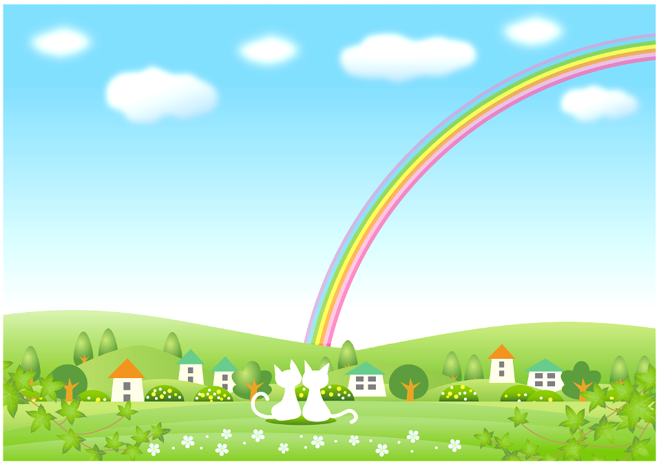 Cats rainbow. Free illustration for personal and commercial use.