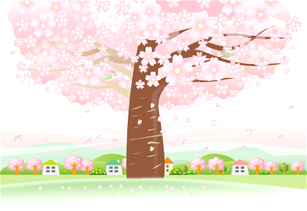 Cherry blossom tree. Free illustration for personal and commercial use.