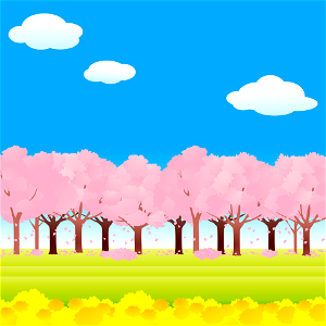 Cherry blossom trees. Free illustration for personal and commercial use.