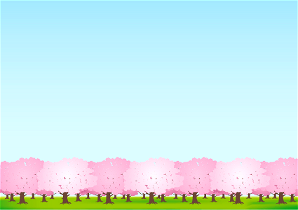 Cherry blossom trees. Free illustration for personal and commercial use.