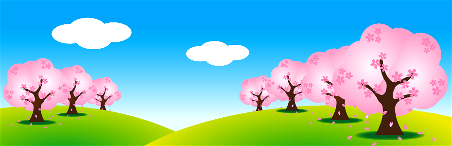Cherry blossoms banner. Free illustration for personal and commercial use.