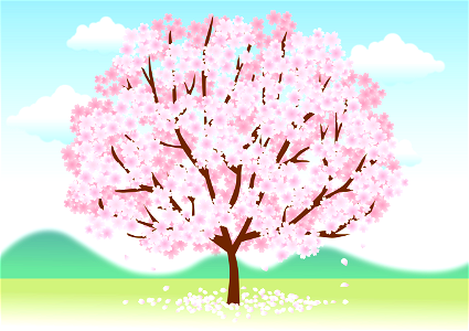 Cherry blossoms tree. Free illustration for personal and commercial use.