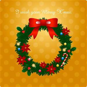 Christmas wreath. Free illustration for personal and commercial use.