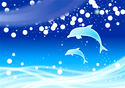 Dolphins milky way. Free illustration for personal and commercial use.