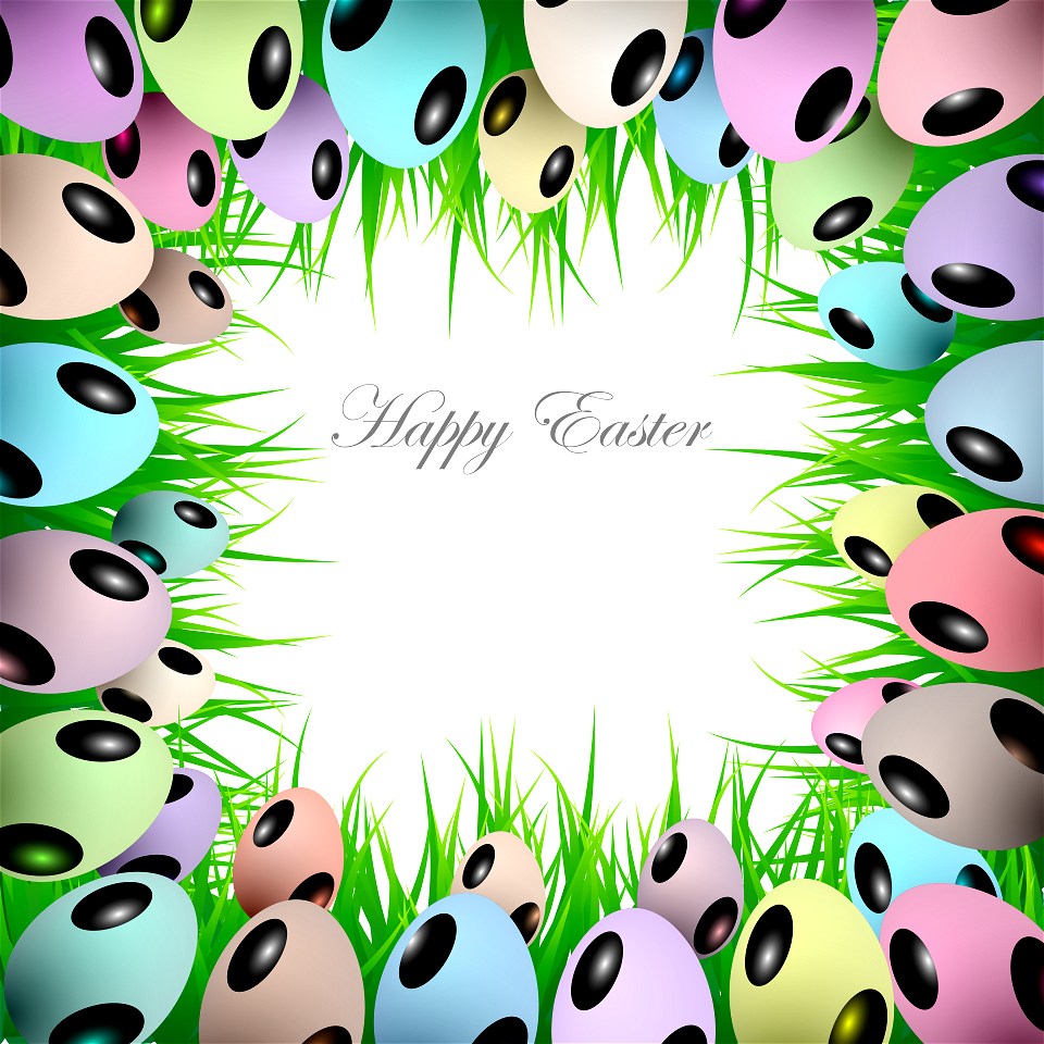 Egg grass frame. Free illustration for personal and commercial use.