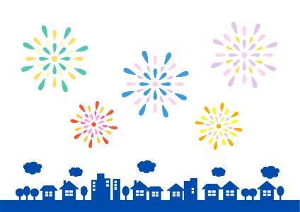 Fireworks city. Free illustration for personal and commercial use.
