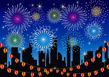 Fireworks festival. Free illustration for personal and commercial use.