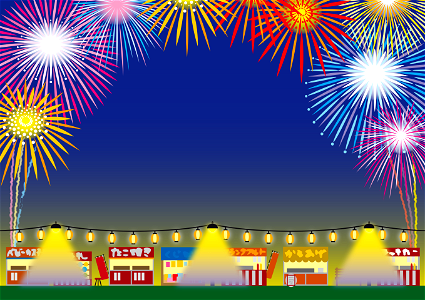 Fireworks yatai. Free illustration for personal and commercial use.