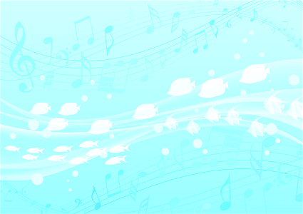 Fishes music sea. Free illustration for personal and commercial use.