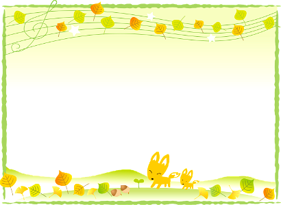 Fox fallen leaves frame. Free illustration for personal and commercial use.