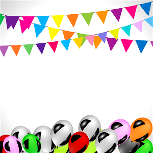 Garland balloon frame. Free illustration for personal and commercial use.