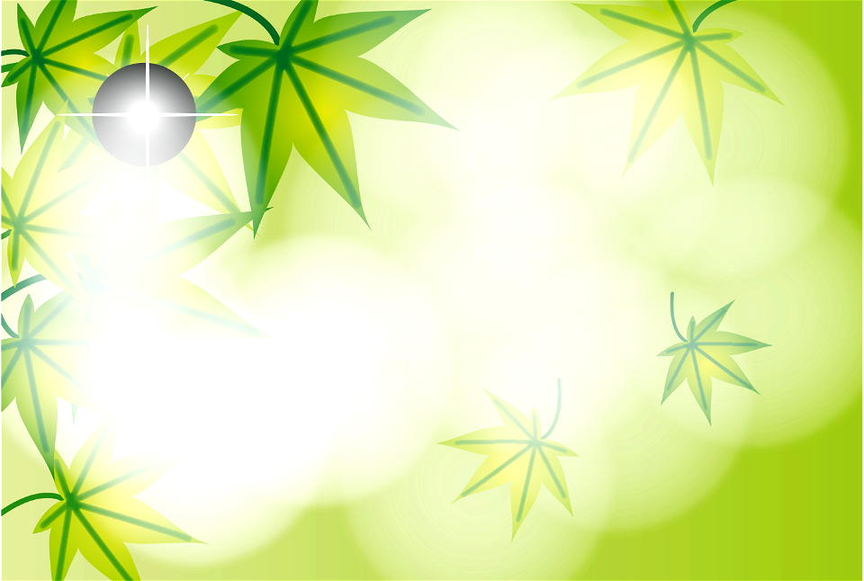 Green maple leaves. Free illustration for personal and commercial use.