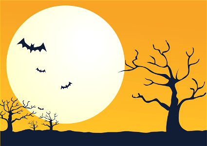 Halloween moon bat. Free illustration for personal and commercial use.