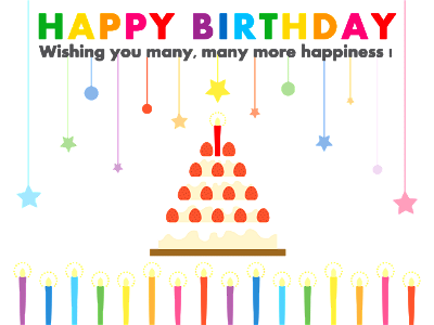 Happy birthday. Free illustration for personal and commercial use.