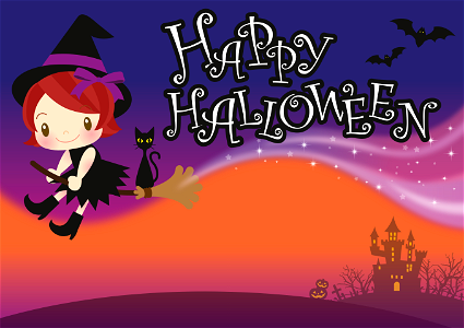 Happy halloween witch. Free illustration for personal and commercial use.